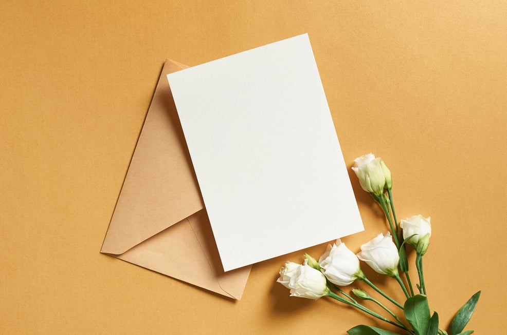 Wedding invitation or greeting card mockup